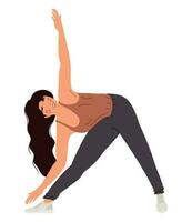 mujer practicando yoga icono aislado vector