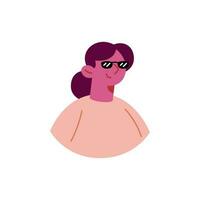 woman wearing sunglasses profile character vector