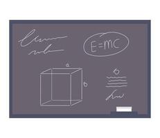 chalkboard with physics class icon vector