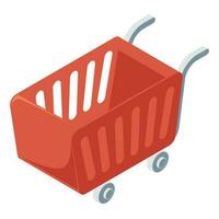 shopping cart market isolated icon vector