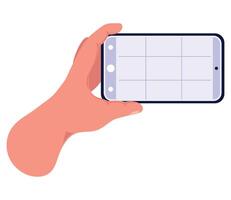 hand taking a photo with smartphone icon vector