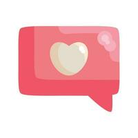 speech bubble with heart icon vector