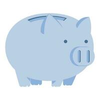 blue piggy savings money isolated icon vector