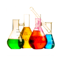 química conjunto laboratório vidro ai generativo png