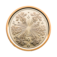 dorado moneda ai generativo png