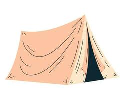 beige camping tent isolated icon vector