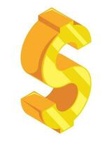golden money dollar symbol icon vector