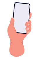 hand with smartphone isolated icon vector