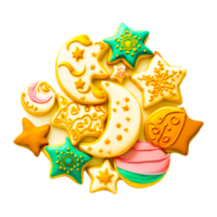 estrellas Navidad galletas ai generado png