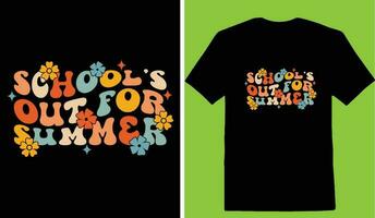 escuelas fuera para verano camiseta vector