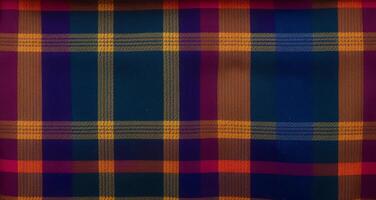 A beautiful plaid pattern background. Scottish tartan. A Fabric pattern. photo