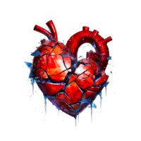 broken red heart png