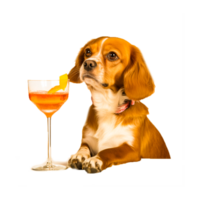 Hund mit trinken ai generativ png