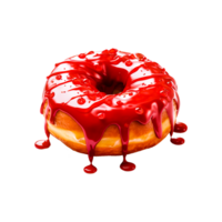 red doughnut AI Generative png