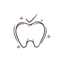 Hand Drawn Healthy Tooth. Doodle Vector Sketch Illustration