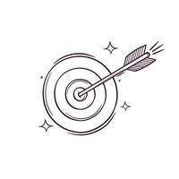 Hand Drawn Arrow Target. Doodle Vector Sketch Illustration