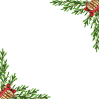 Navidad marco con abeto ramas acuarela mano dibujado ilustración para invitaciones, saludo tarjetas, huellas dactilares, embalaje y más. alegre Navidad y contento nuevo año. png