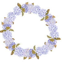 Fall wreath with blue hydrangea . png