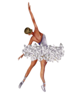 Aquarell Tanzen Ballerina mit Schmetterling und Magnolie. png