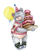 Bear in birthday cap. png