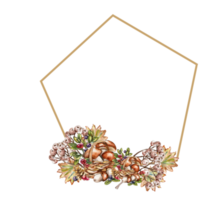 Fall wreath with mushrooms png