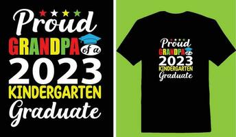 Proud Grandpa Of A 2023 Kindergarten Graduate T-shirt vector