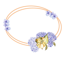 tomber couronne avec bleu hortensia png