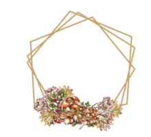 Fall wreath with mushrooms png