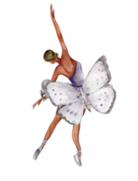 aquarelle dansant ballerine avec papillon et magnolia. png