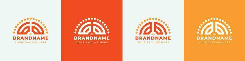 Letter AG and GA Sunrise  Logo Set, suitable for any business with AG or GA initials. vector