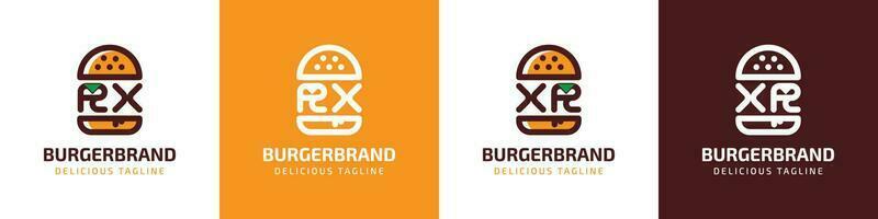 letra rx y xr hamburguesa logo, adecuado para ninguna negocio relacionado a hamburguesa con rx o xr iniciales. vector