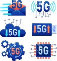 Mobile wireless 5th generation technology element design illustration. 5G wireless network technology concept png