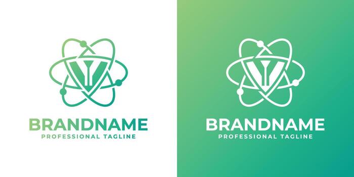 Letter Y Cyber Security or Atom Logo, suitable for any business related to shield, cyber security, technology, or Atom with Y initials. vector