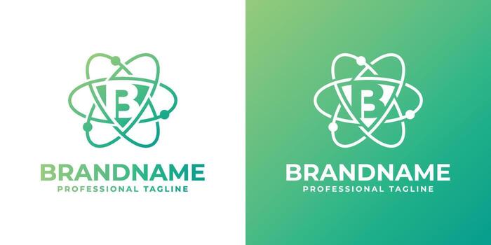 Letter B Cyber Security or Atom Logo, suitable for any business related to shield, cyber security, technology, or Atom with B initials. vector