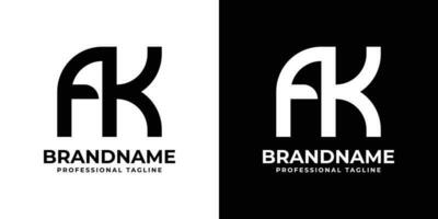 Letter AK or KA Monogram Logo, suitable for any business with AK or KA initials. vector