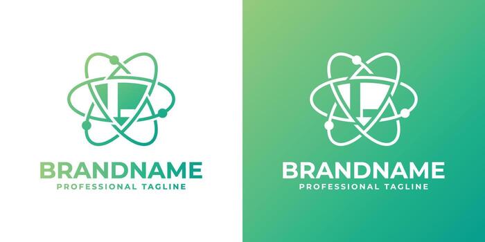 Letter L Cyber Security or Atom Logo, suitable for any business related to shield, cyber security, technology, or Atom with L initials. vector