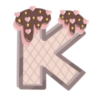 A to Z alphabet cookies coated with chocolate and strawberry and topped with heart-shaped png