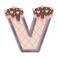 A to Z alphabet cookies coated with chocolate and strawberry and topped with heart-shaped png