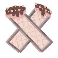 A to Z alphabet cookies coated with chocolate and strawberry and topped with heart-shaped png