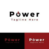 Power Logotype, A wordmark created from a stylized typography of the word Power with the addition of a minimal element to the letter O. vector