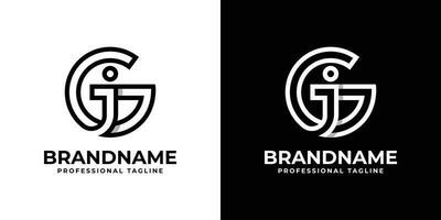 Letter JG or GJ Monogram Logo, suitable for any business with JG or GJ initials. vector