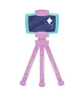 smartphone in tripod technology icon vector
