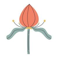 exotic flower garden nature icon vector