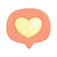 speech bubble with heart icon vector