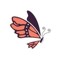 red butterfly insect flying icon vector