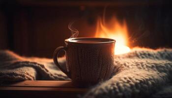 A cozy mug warms up cold winters generated by AI photo