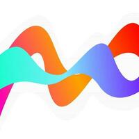 colorful wavy design template for flyer, brochure, poster. Minimalist wavy vector clipart.