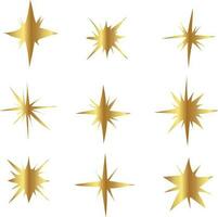 Gold sparkling star icon vector