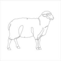 Sheep in one continuous line drawing. Sheep icon. Lamb line art icon concept. Trendy sheep single line draw design illustration. Vector illustration