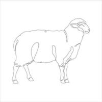 Sheep in one continuous line drawing. Sheep icon. Lamb line art icon concept. Trendy sheep single line draw design illustration. Vector illustration